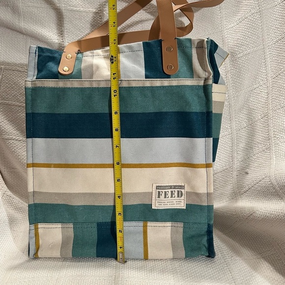 FEED Project Coastal Striped Canvas Tote Bag - Picture 2 of 11